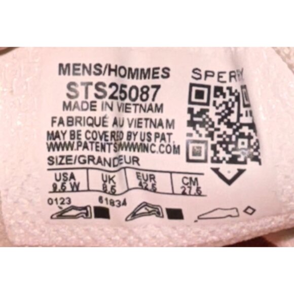 Sperry Mens Size 9.5W Canvas Cream Sneakers With Plushstep Insole Shoes New - Picture 7 of 7